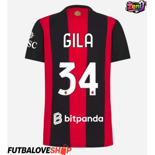 Dres AC Milan Mario Gila #34 Domáci pre Ženy 2026-27 Krátky Rukáv